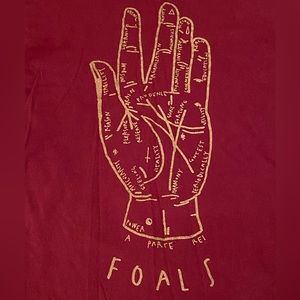 Sze Small FOALS burgundy t shirt